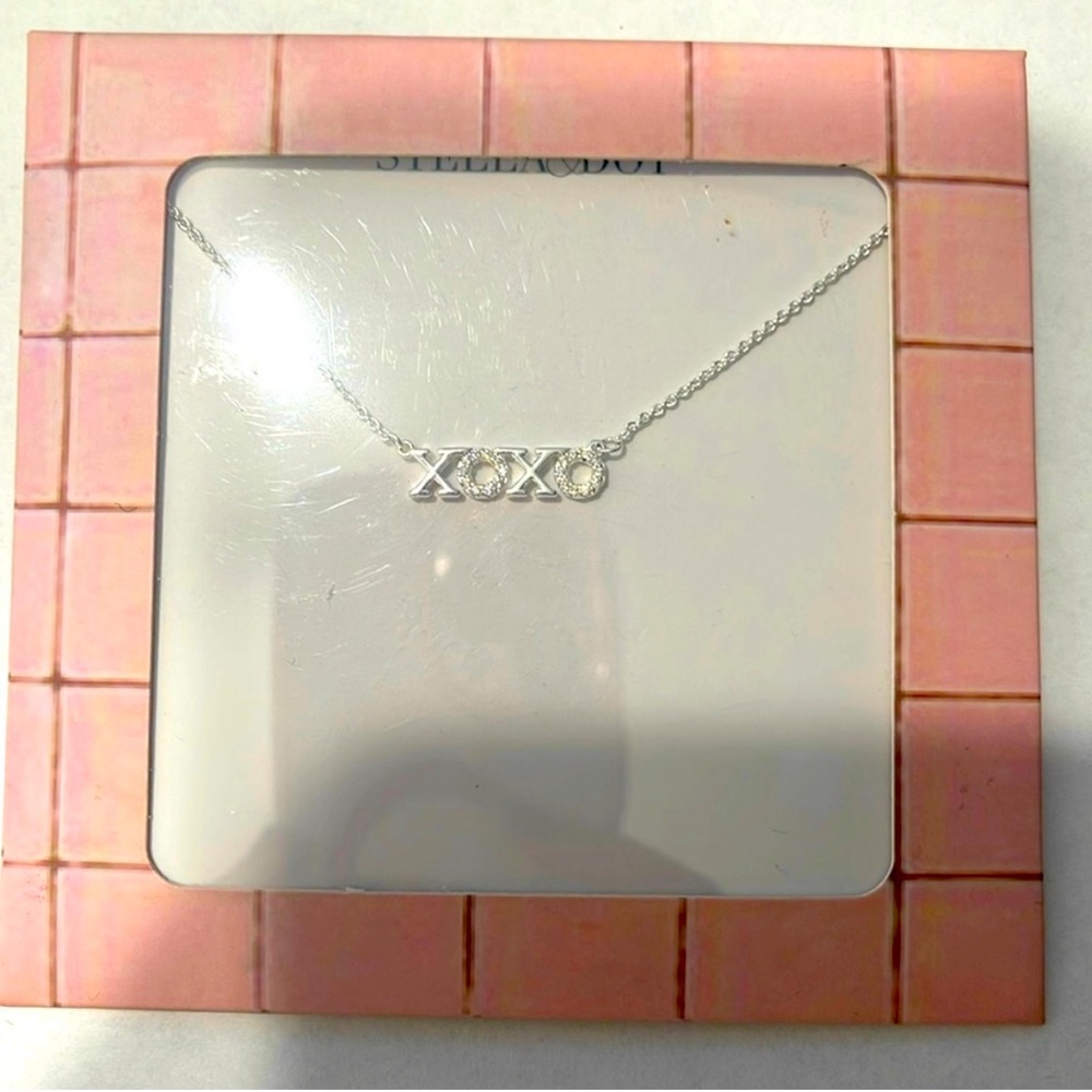 Stella & Dot xoxo silver necklace